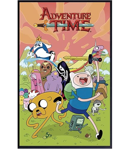 Amazon.co.jp: BigWigプリントアドベンチャータイムポスター、フィンと